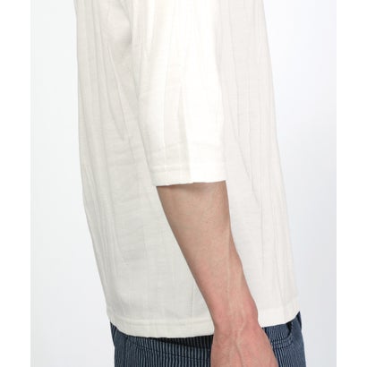 七分袖VネックTシャツ/トップス カットソー インナー 無地 定番 大きいサイズ カジュアル 上品 きれいめ おしゃれ （ブラック）｜詳細画像