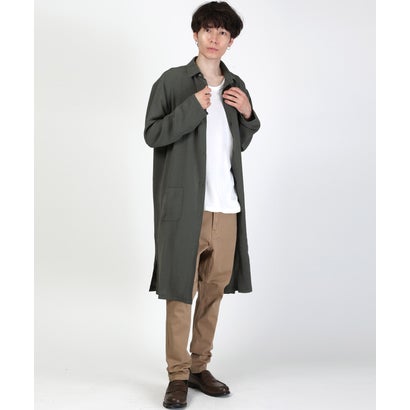 長袖ロングシャツ/ロングシャツ ロング丈 トップス 無地 オーバーサイズ 羽織り ポケット付き ドレープ 上品 （ベージュ）｜詳細画像