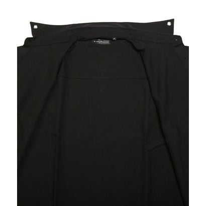 チェーンネックカラーピン付き無地ロング丈半袖シャツ/ロング丈 ビッグシャツ メンズ レディース チェーン ネックレス カラーピン タイピン チャーム （ブラック）｜詳細画像
