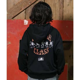 プルオーバー パーカー フーディー キッズ 子供 プリント （BLACK）