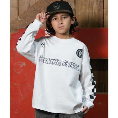 長袖 Tシャツ ロンT キッズ 子供 プリント （WHITE）｜詳細画像