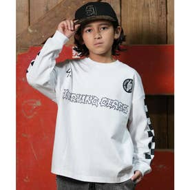 長袖 Tシャツ ロンT キッズ 子供 プリント （WHITE）