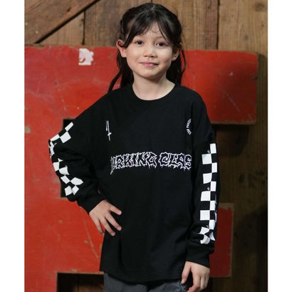 長袖 Tシャツ ロンT キッズ 子供 プリント （BLACK）｜詳細画像