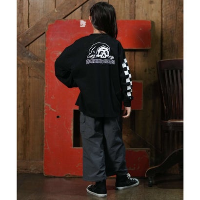 長袖 Tシャツ ロンT キッズ 子供 プリント （BLACK）｜詳細画像