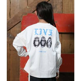長袖 Tシャツ ロンT キッズ 子供 プリント （WHITE）