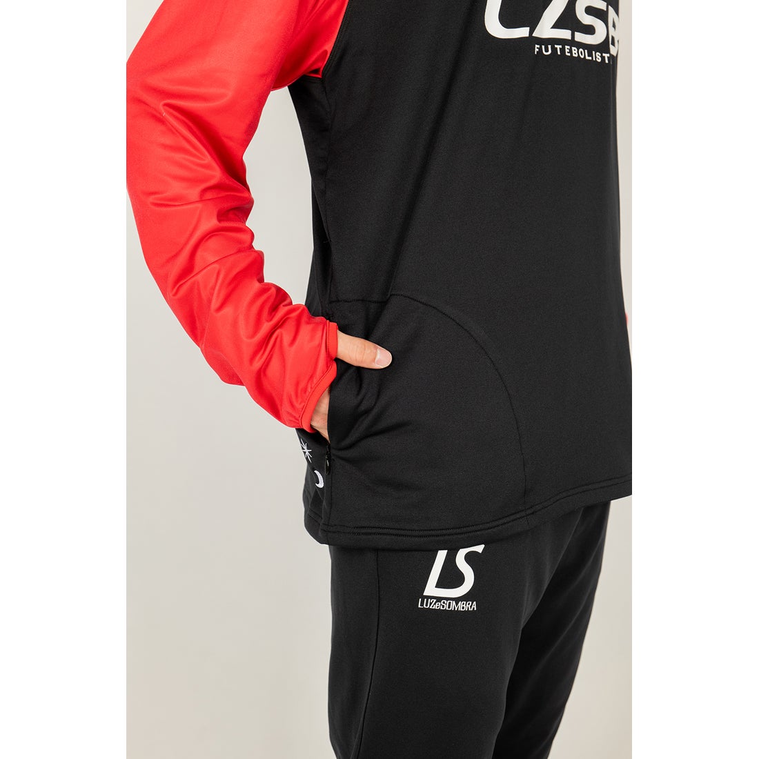 LUZeSOMBRA THICK HALF ZIP TOP(ブラック×レッド) L1261051 BLKRED