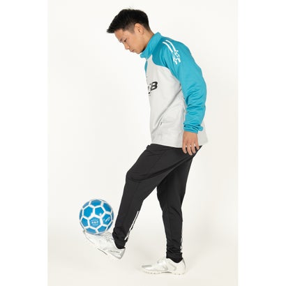 LUZeSOMBRA THICK HALF ZIP TOP(ライトグレー×ターコイズブルー)｜詳細画像