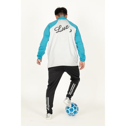 LUZeSOMBRA THICK HALF ZIP TOP(ライトグレー×ターコイズブルー)｜詳細画像