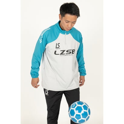 LUZeSOMBRA THICK HALF ZIP TOP(ライトグレー×ターコイズブルー)｜詳細画像