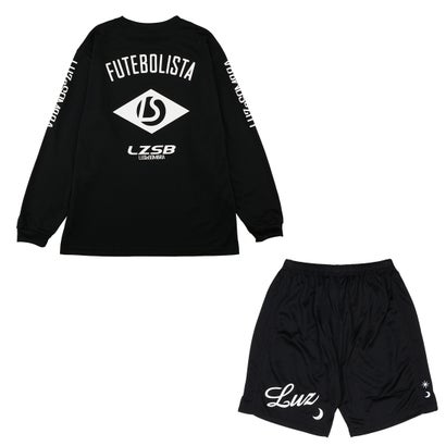 LUZeSOMBRA RHOMBUS L/S PRA SHIRT&SIMPLE STANDARD PRA PANTS(ブラック×ブラック)｜詳細画像