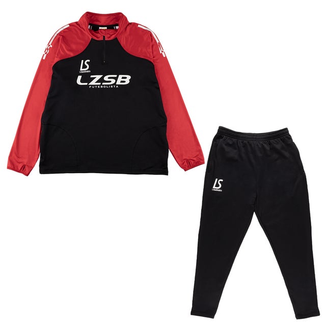 THICK HALF ZIP TOP&THICK SLIMFIT LONG PANTS(ブラック×ブラック)