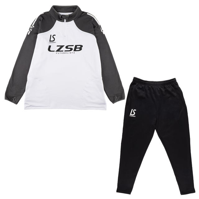 THICK HALF ZIP TOP&THICK SLIMFIT LONG PANTS(ホワイト×ブラック)