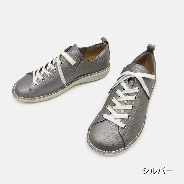レースアップスニーカー 4E （シルバー）