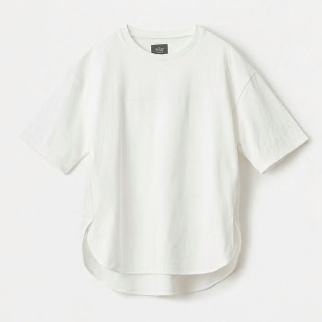 アメリカンドライ天竺ラウンドヘムTシャツ （アイボリー）