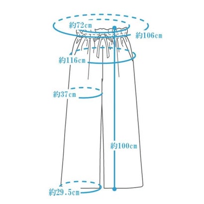 ソフトリネンコットンキャンバス ワイドパンツ （ネイビー）｜詳細画像