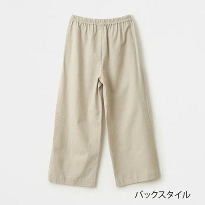 ソフトリネンコットンキャンバス ワイドパンツ （ベージュ）｜詳細画像