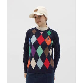 マンシングウェア MUNSINGWEAR ダイヤ柄クルーネックセーター