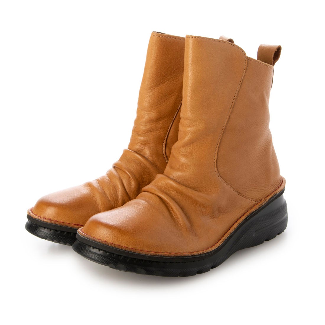 ミラスポーツ Milla sports 内ファスナーショートブーツ （CAMEL 