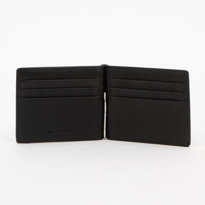 牛革ソフトミリング加工・二つ折り札ばさみ（マネークリップ）小銭入れナシ （ブラック）｜詳細画像