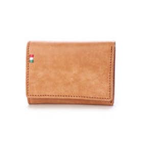 イタリアンヌバック 三つ折り財布 （キャメル）