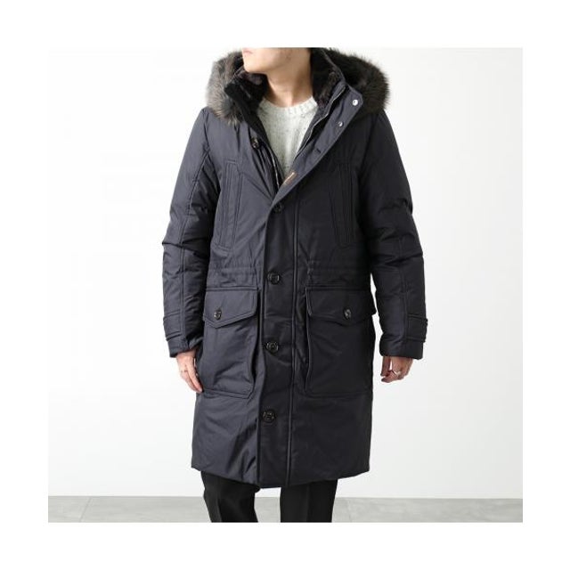 MOORER  ダウンコート SAPPORO GF ムートンファー （DARK-BLU/ネイビー）