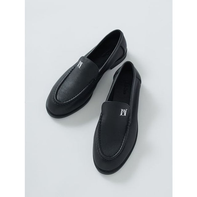 MOロゴラムレザーローファー （BLK）