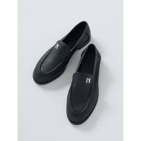 MOロゴラムレザーローファー （BLK）