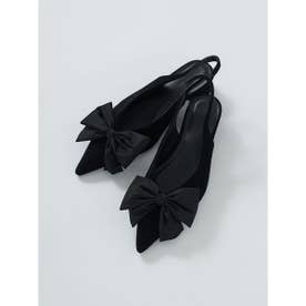 ノットスエードスリングパンプス （BLK）
