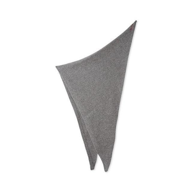 ラムウールニットトライアングルストール （GRY）