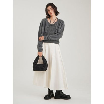 wool100％ミンクタッチ短丈カーディガン （GRY）｜詳細画像