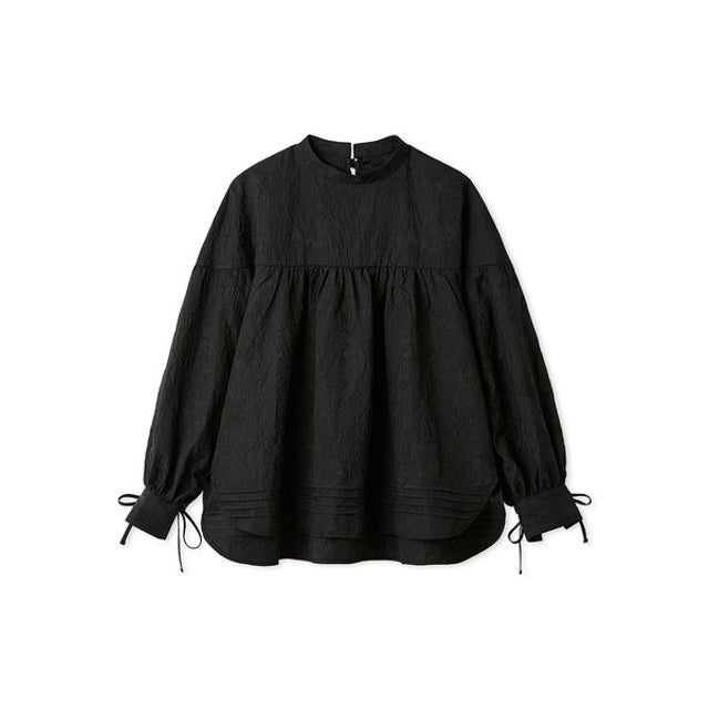 バックリボンジャガードチュニック （BLK）