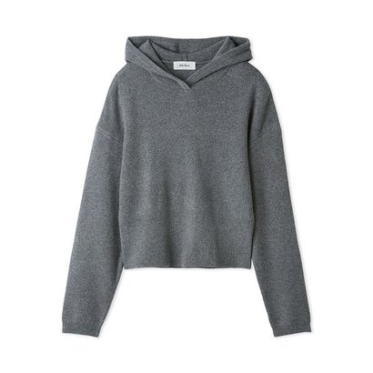カシミヤ混フーディニットプルオーバー （GRY）｜詳細画像