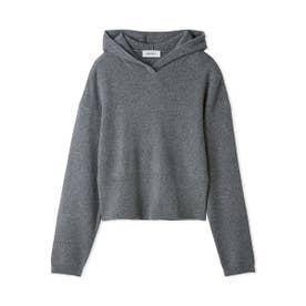 カシミヤ混フーディニットプルオーバー （GRY）