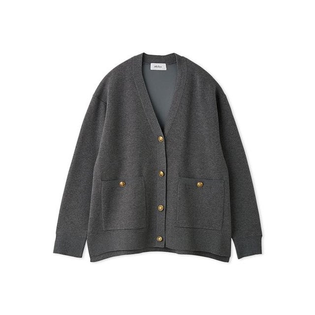 金釦カシミヤコットンカーディガン （GRY）