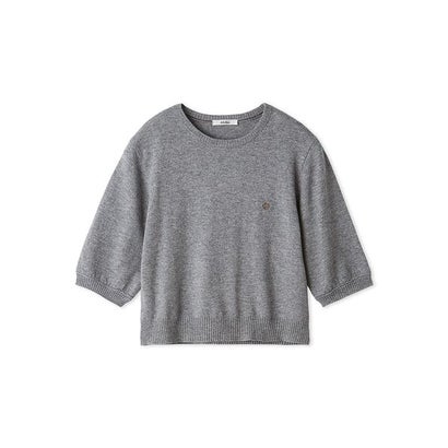 カシミヤ混クロップドニットプルオーバー （GRY）｜詳細画像