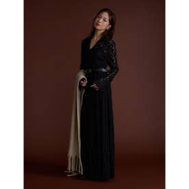 ラッセルレーススキッパーカラーワンピース （BLK）