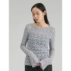 ベルスリーブボートネックレーストップス （LBLU）