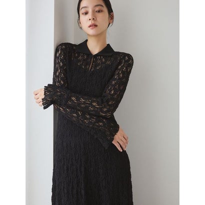 ミラ オーウェン Mila Owen ラッセルレーススキッパーカラーワンピース （BLK）｜詳細画像