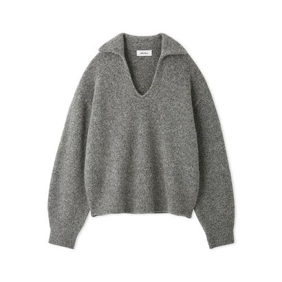 アルパカ混スパンコールスキッパーニット （WHT）｜詳細画像