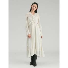 シフォンフリルロングワンピース （WHT）