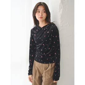 エンブロイダリーベロアトップス （BLK）