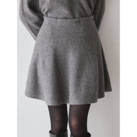 ウエストゴムウールカシミヤミニスカート （GRY）