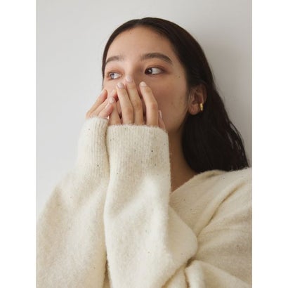 アルパカ混スパンコールスキッパーニット （GRY）｜詳細画像