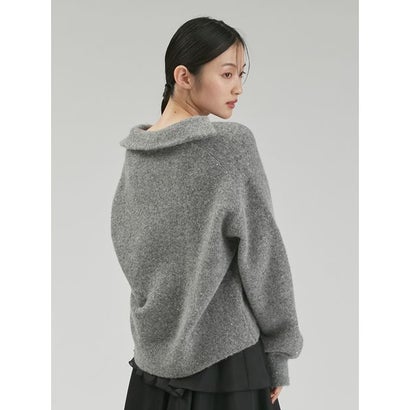 アルパカ混スパンコールスキッパーニット （GRY）｜詳細画像