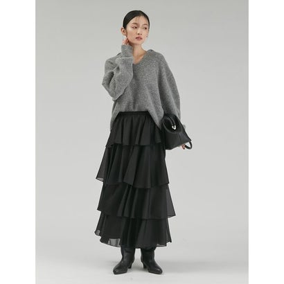 アルパカ混スパンコールスキッパーニット （GRY）｜詳細画像