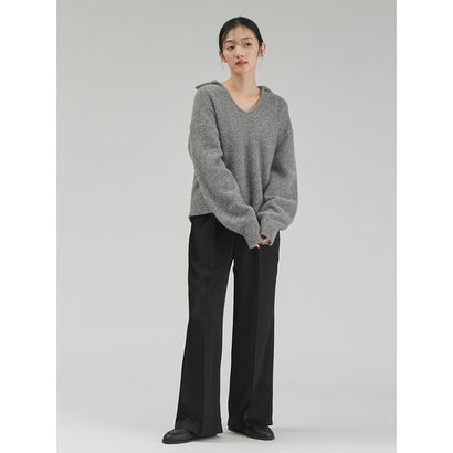 アルパカ混スパンコールスキッパーニット （WHT）｜詳細画像