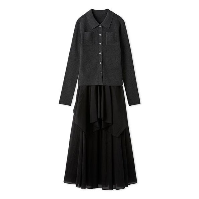 ポロニット×シアースカートSET UP （GRY）
