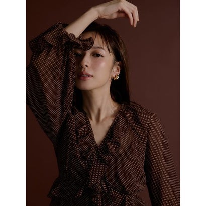 ミラ オーウェン Mila Owen シフォンフリルロングワンピース （BRW）｜詳細画像