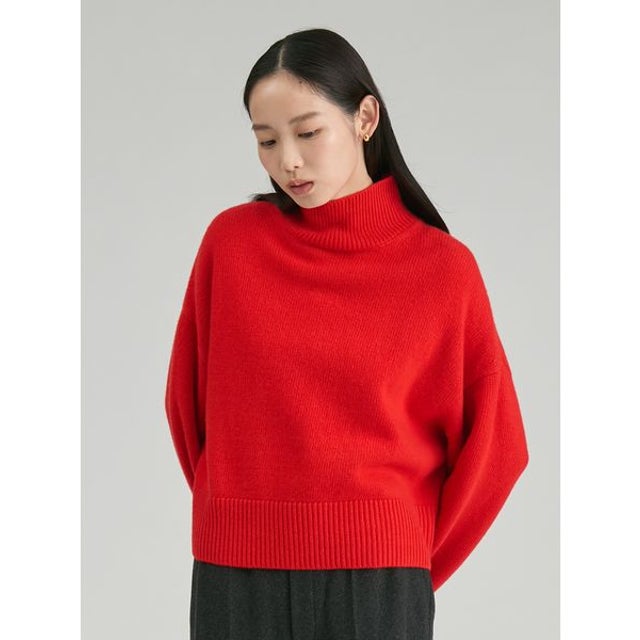 ウールカシミヤタートルネックニット （RED）