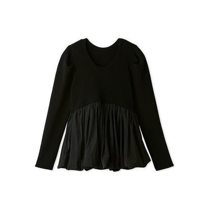 2WAYタックスリーブペプラムニット （WHT）｜詳細画像